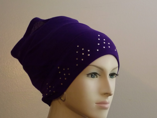 Beaded Purple  Underscarf Hijab 39